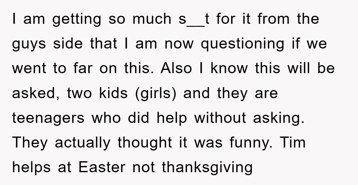 I am getting so much s__t for it from the guys side that I am now questioning if we went to far on this. Also I know this will be...