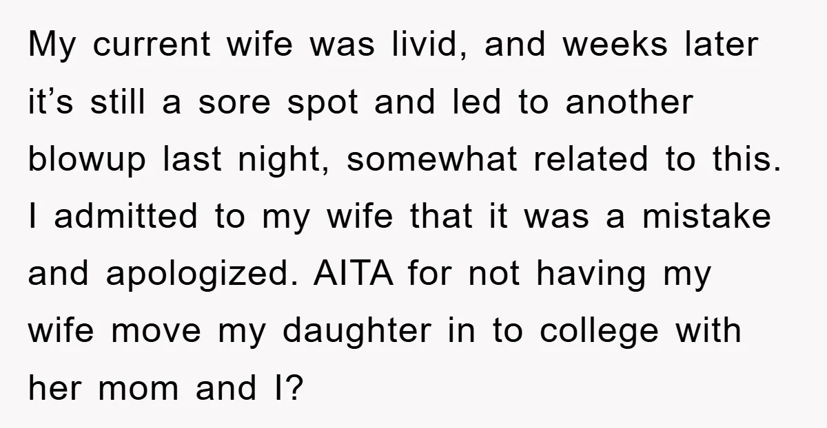 My current wife was livid, and weeks later it’s still a sore spot and led to another blowup last night, somewhat related to this. I admitted to my wife that...