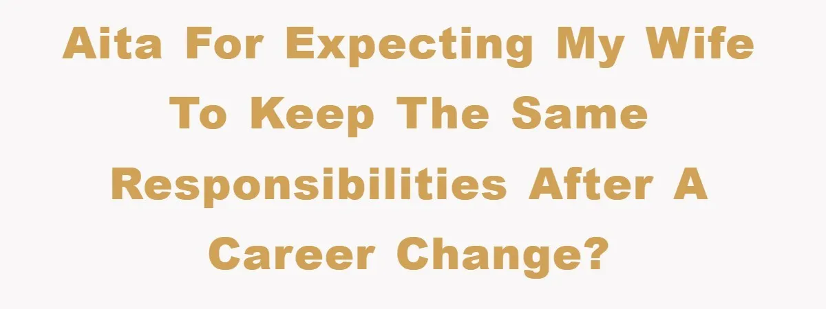 AITA for expecting my wife to keep the same responsibilities after a career change?