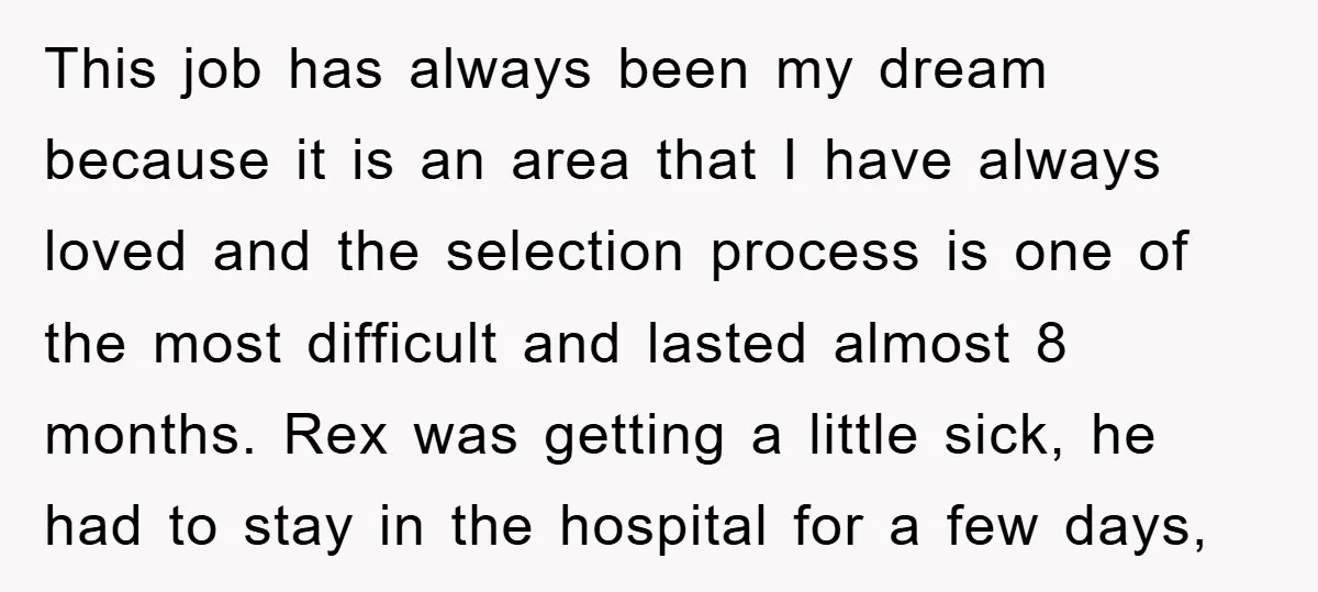This job has always been my dream because it is an area that I have always loved and the selection process is one of the most difficult and lasted almost...