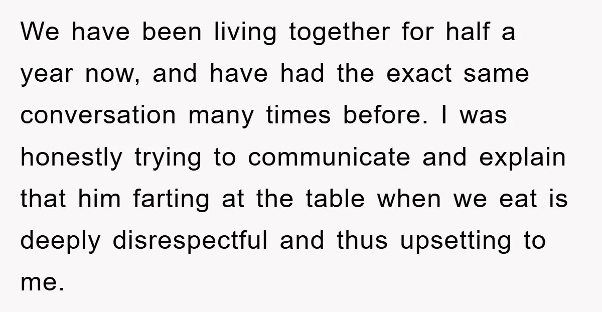 We have been living together for half a year now, and have had the exact same conversation many times before. I was honestly trying to communicate and explain that him...