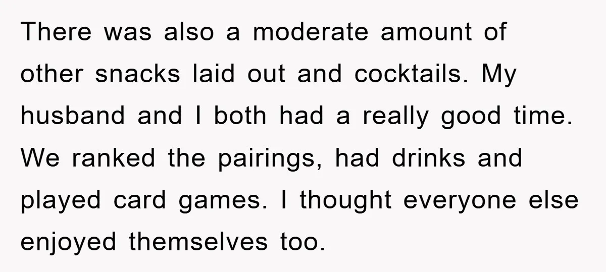 There was also a moderate amount of other snacks laid out and cocktails. My husband and I both had a really good time. We ranked the pairings, had drinks and...