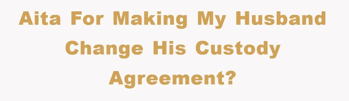AITA for making my husband change his custody agreement?