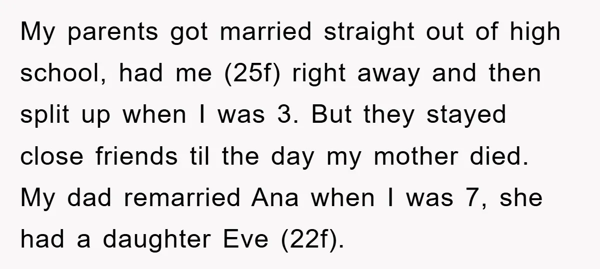 My parents got married straight out of high school, had me (25f) right away and then split up when I was 3. But they stayed close friends til the day...