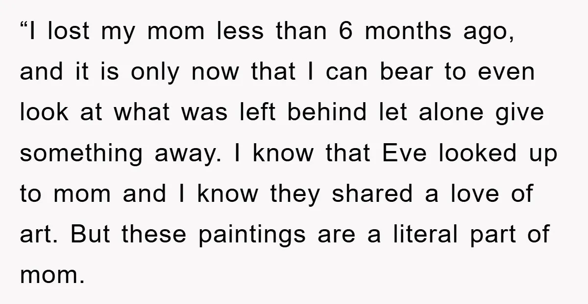 “I lost my mom less than 6 months ago, and it is only now that I can bear to even look at what was left behind let alone give something...