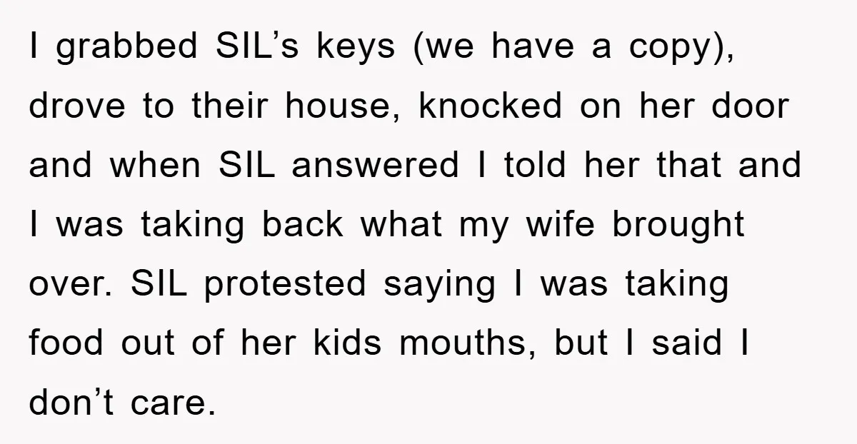 I grabbed SIL’s keys (we have a copy), drove to their house, knocked on her door and when SIL answered I told her that and I was taking back what...