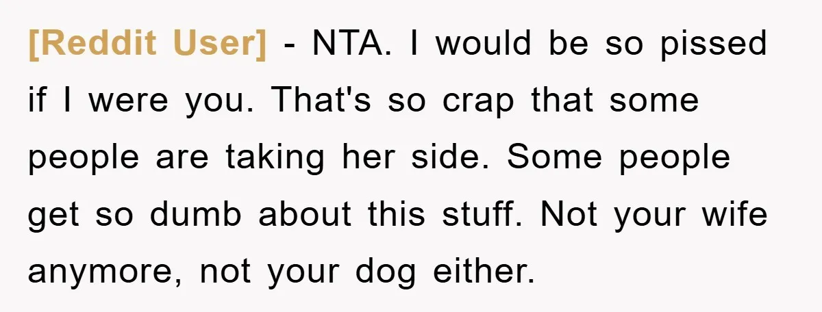 [Reddit User] − NTA. I would be so pissed if I were you. That's so crap that some people are taking her side. Some people get so dumb about this...