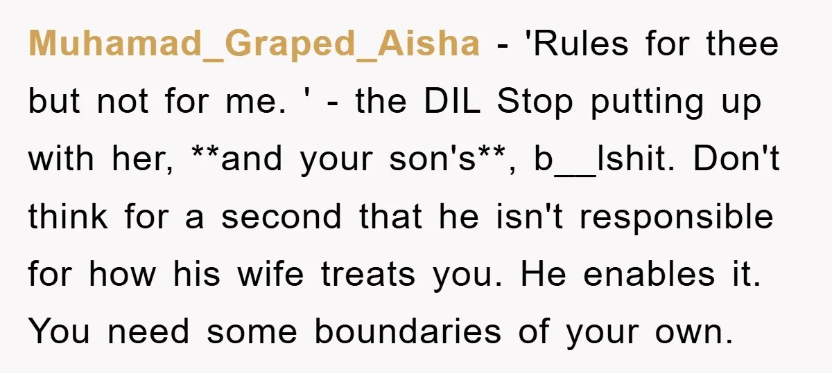 Muhamad_Graped_Aisha − 'Rules for thee but not for me. ' - the DIL Stop putting up with her, **and your son's**, b__lshit. Don't think for a second that he isn't...