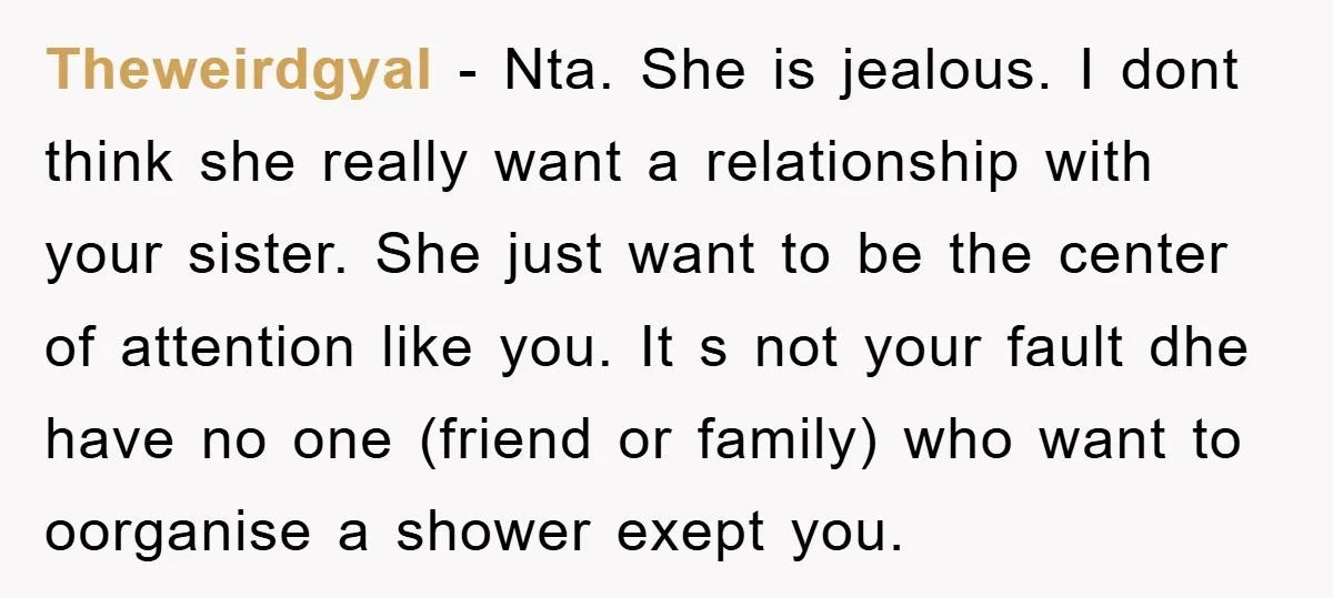 Theweirdgyal − Nta. She is jealous. I dont think she really want a relationship with your sister. She just want to be the center of attention like you. It s...