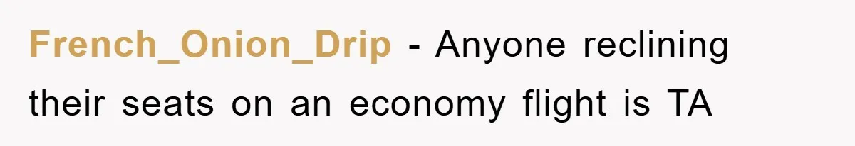 French_Onion_Drip − Anyone reclining their seats on an economy flight is TA