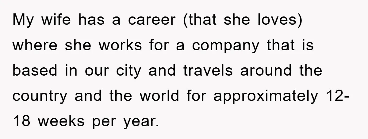 My wife has a career (that she loves) where she works for a company that is based in our city and travels around the country and the world for approximately...