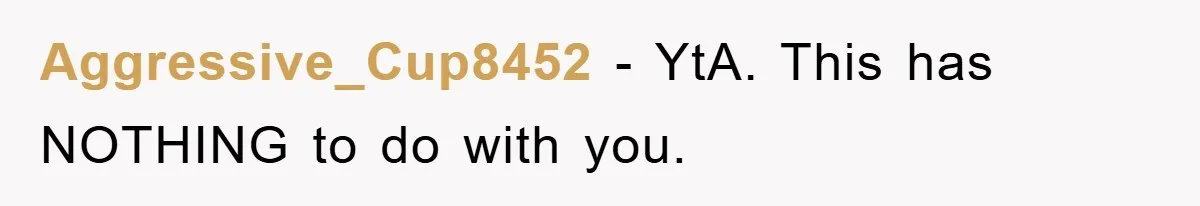 Aggressive_Cup8452 − YtA. This has NOTHING to do with you.