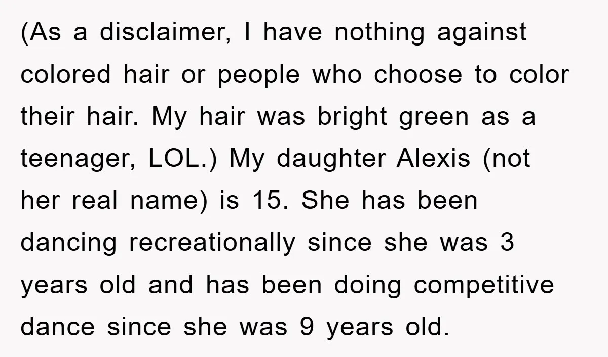 (As a disclaimer, I have nothing against colored hair or people who choose to color their hair. My hair was bright green as a teenager, LOL.) My daughter Alexis (not...