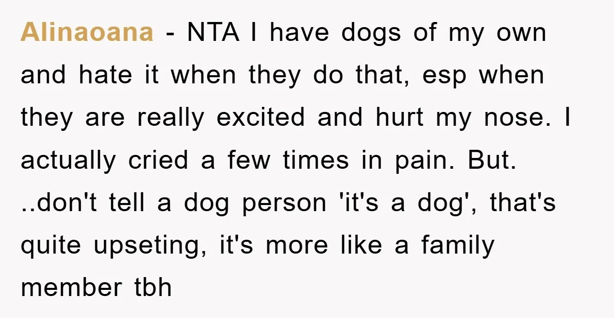 Alinaoana − NTA I have dogs of my own and hate it when they do that, esp when they are really excited and hurt my nose. I actually cried a...