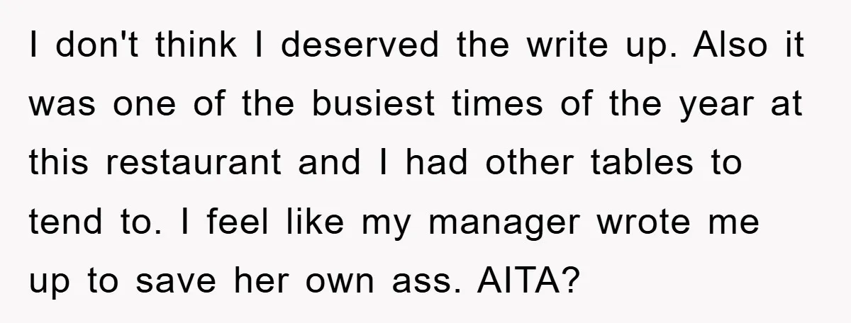 I don't think I deserved the write up. Also it was one of the busiest times of the year at this restaurant and I had other tables to tend to....