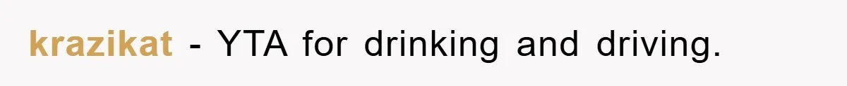 krazikat − YTA for drinking and driving.