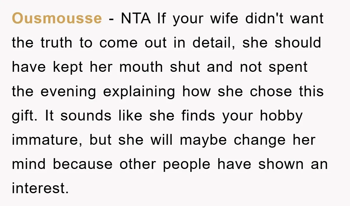 Ousmousse − NTA If your wife didn't want the truth to come out in detail, she should have kept her mouth shut and not spent the evening explaining how she...