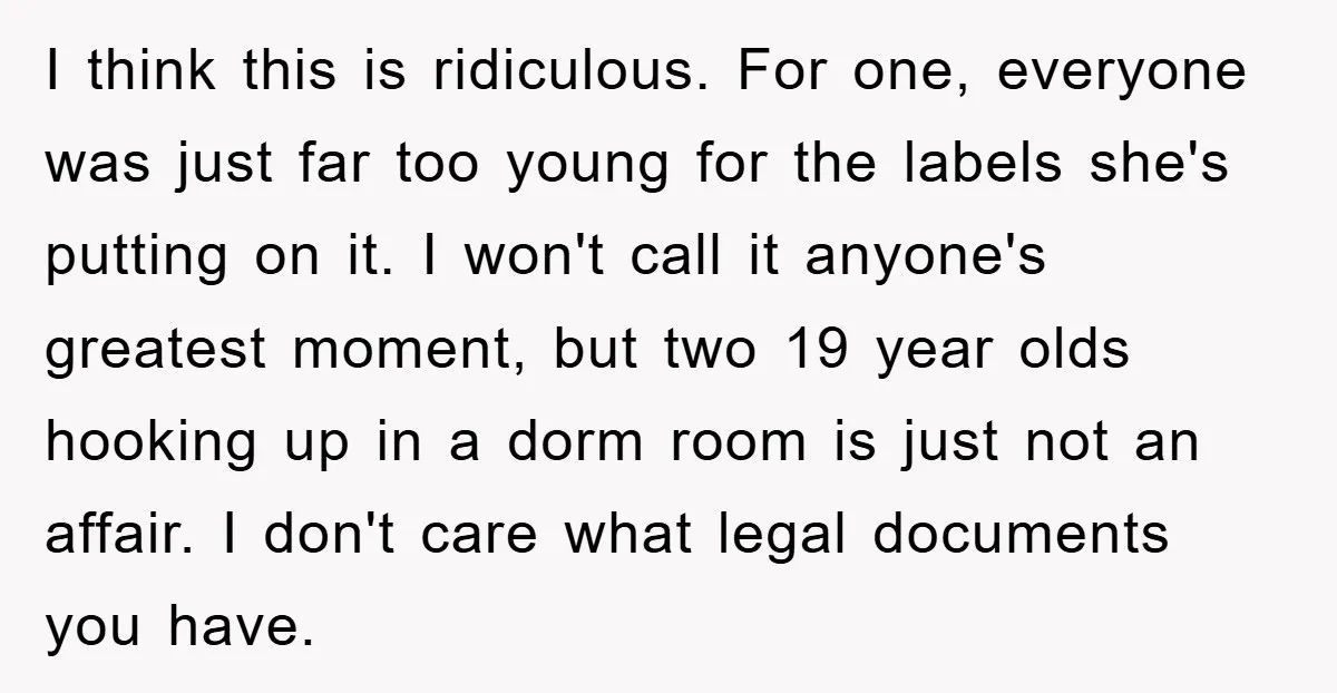I think this is ridiculous. For one, everyone was just far too young for the labels she's putting on it. I won't call it anyone's greatest moment, but two 19...