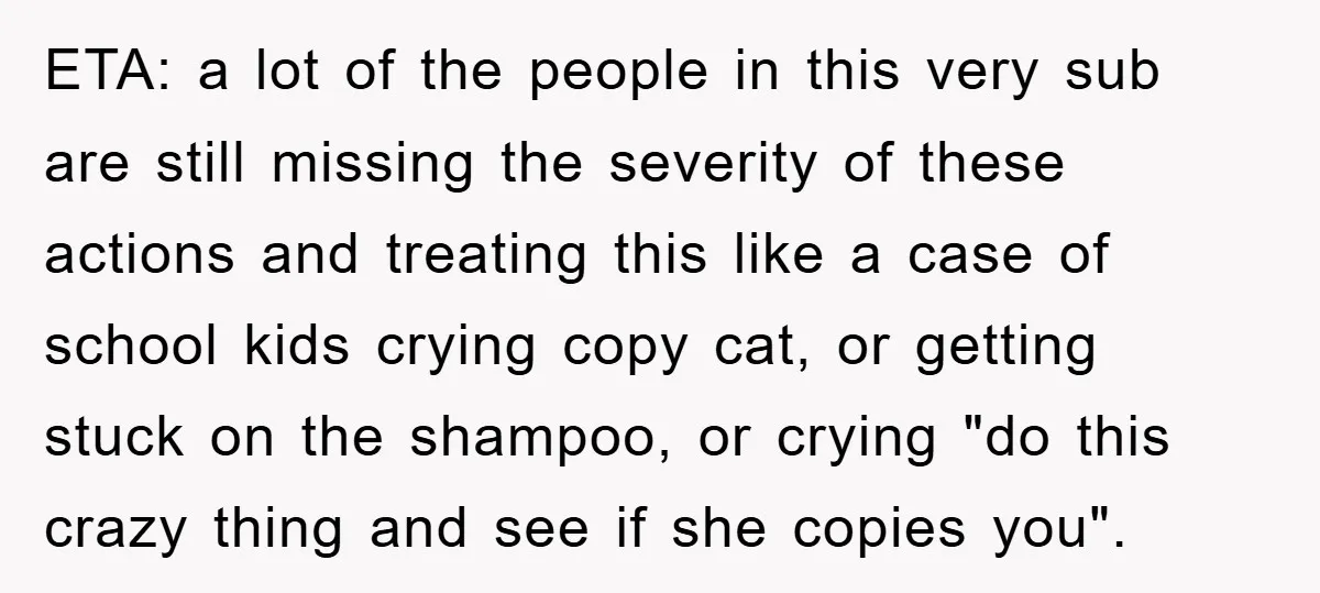 ETA: a lot of the people in this very sub are still missing the severity of these actions and treating this like a case of school kids crying copy cat,...