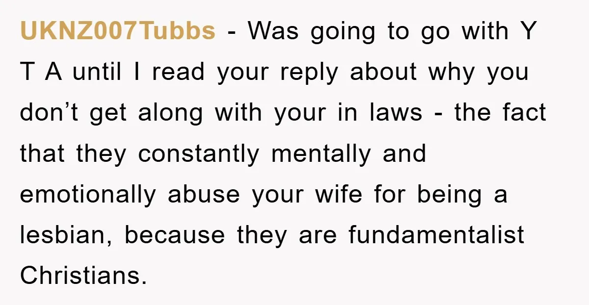 UKNZ007Tubbs − Was going to go with Y T A until I read your reply about why you don’t get along with your in laws - the fact that they...