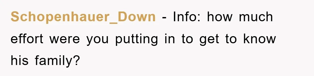 Schopenhauer_Down − Info: how much effort were you putting in to get to know his family?