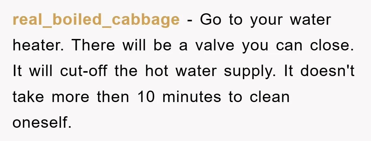 real_boiled_cabbage − Go to your water heater. There will be a valve you can close. It will cut-off the hot water supply. It doesn't take more then 10 minutes to...
