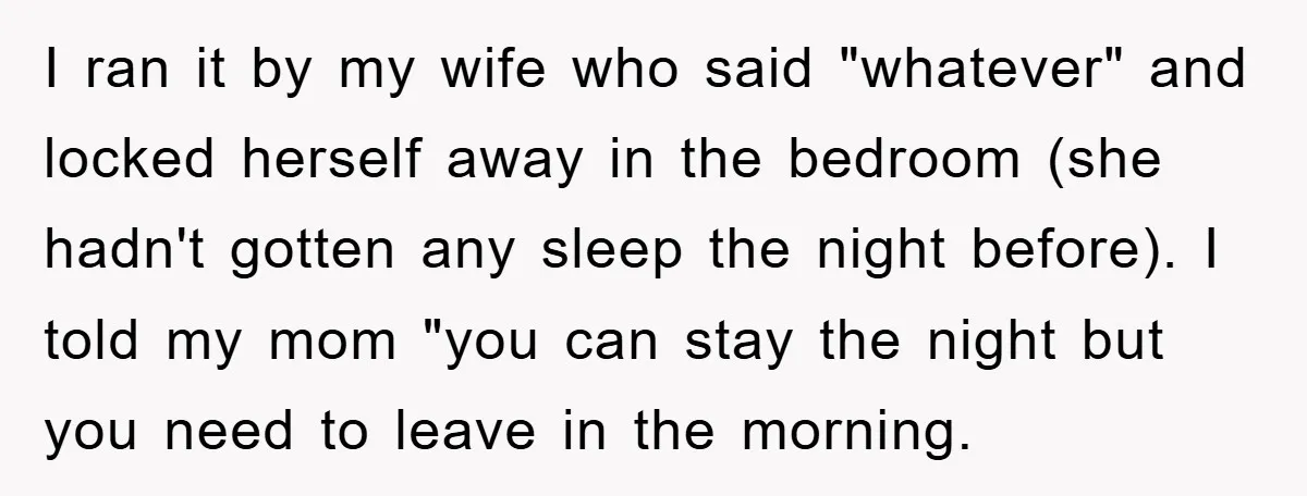 I ran it by my wife who said "whatever" and locked herself away in the bedroom (she hadn't gotten any sleep the night before). I told my mom "you can...