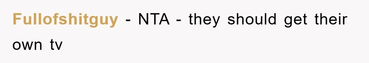 Fullofshitguy − NTA - they should get their own tv