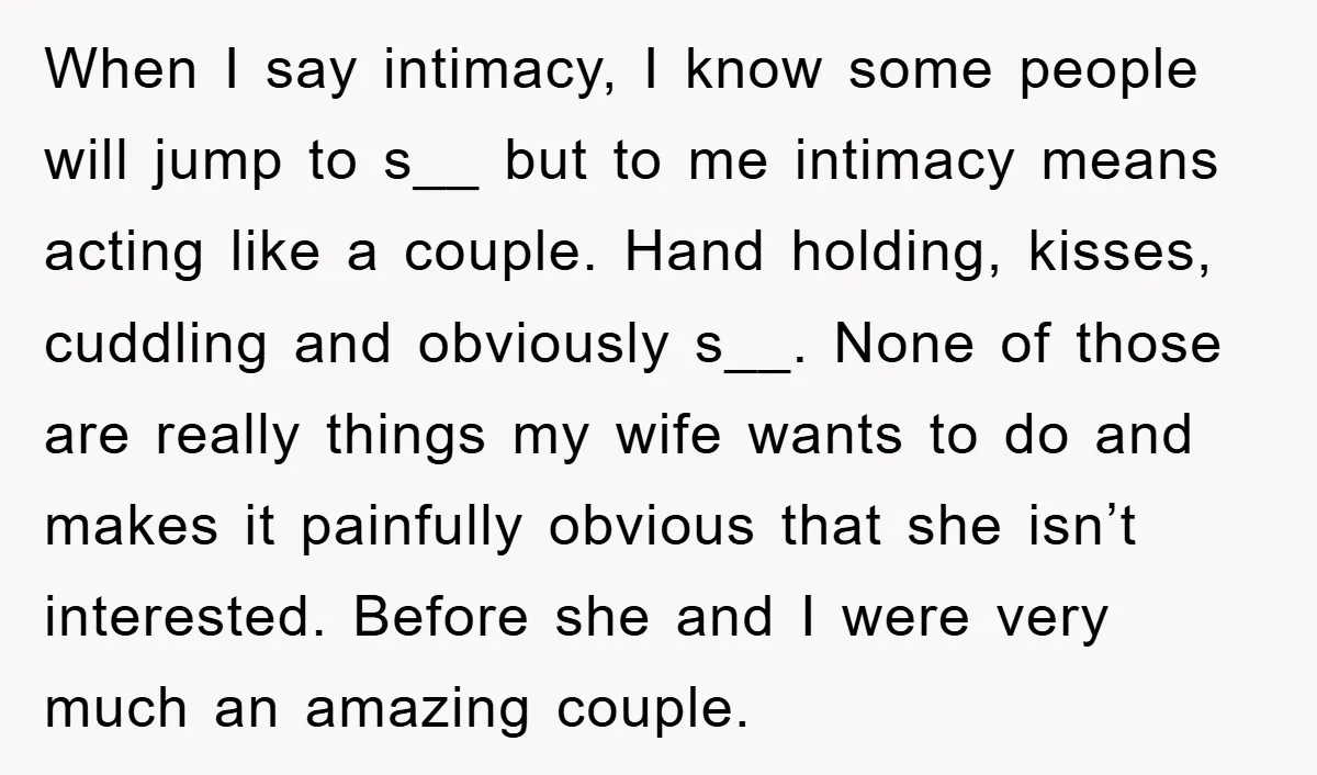 When I say intimacy, I know some people will jump to s__ but to me intimacy means acting like a couple. Hand holding, kisses, cuddling and obviously s__. None of...