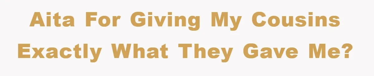 AITA for giving my cousins exactly what they gave me?