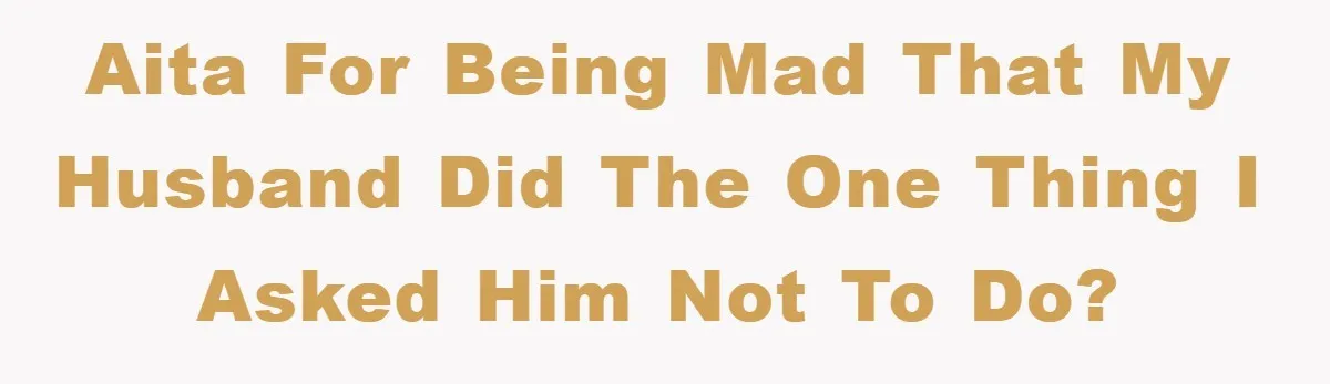 AITA for being mad that my husband did the one thing I asked him not to do?