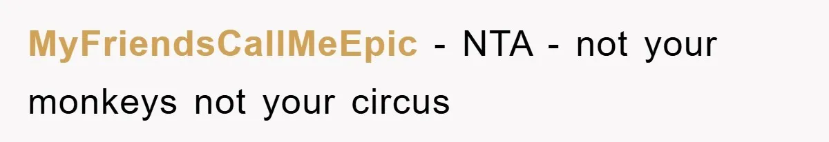 MyFriendsCallMeEpic − NTA - not your monkeys not your circus
