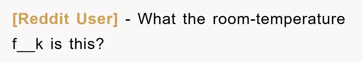 [Reddit User] − What the room-temperature f__k is this?