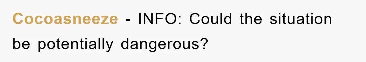 Cocoasneeze − INFO: Could the situation be potentially dangerous?