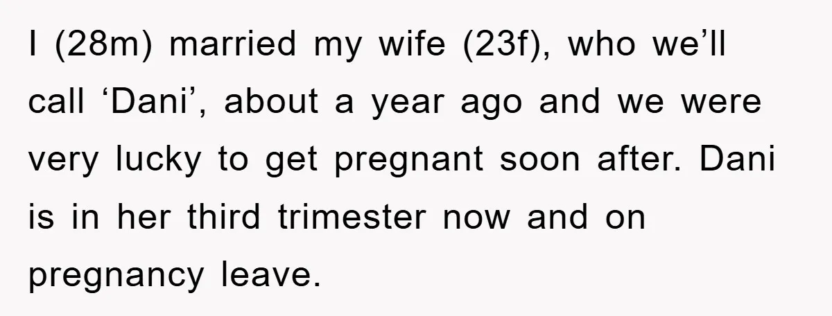 I (28m) married my wife (23f), who we’ll call ‘Dani’, about a year ago and we were very lucky to get pregnant soon after. Dani is in her third trimester...