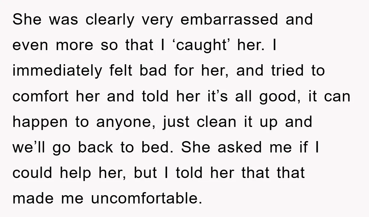She was clearly very embarrassed and even more so that I ‘caught’ her. I immediately felt bad for her, and tried to comfort her and told her it’s all good,...