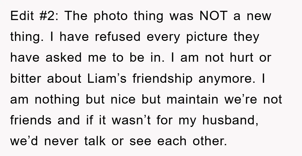 Edit #2: The photo thing was NOT a new thing. I have refused every picture they have asked me to be in. I am not hurt or bitter about Liam’s...