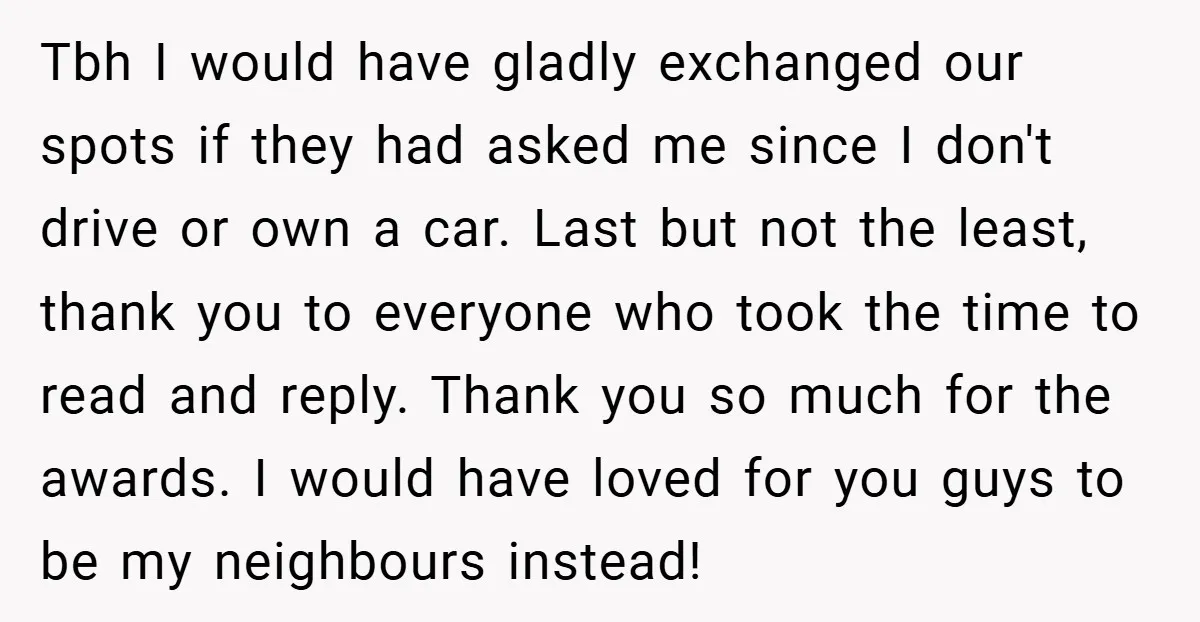 Tbh I would have gladly exchanged our spots if they had asked me since I don't drive or own a car. Last but not the least, thank you to everyone...