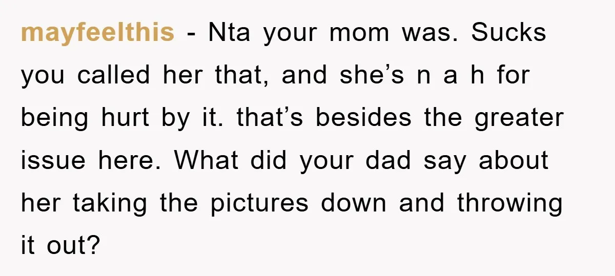 mayfeelthis - Nta your mom was. Sucks you called her that, and she’s n a h for being hurt by it. that’s besides the greater issue here. What did your...