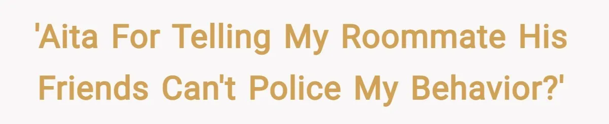 'AITA For Telling My Roommate His Friends Can't Police My Behavior?'