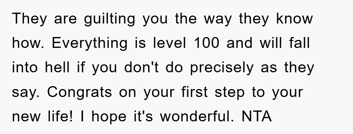 They are guilting you the way they know how. Everything is level 100 and will fall into hell if you don't do precisely as they say. Congrats on your first...