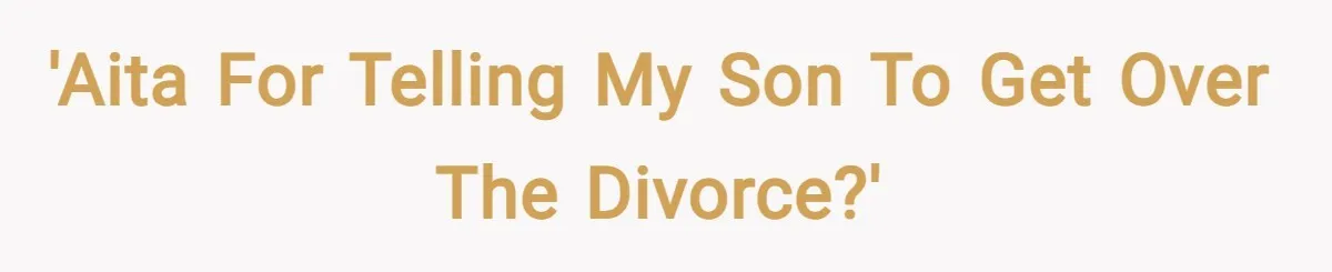 'AITA For Telling My Son To Get Over The Divorce?'