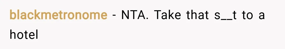 blackmetronome − NTA. Take that s__t to a hotel