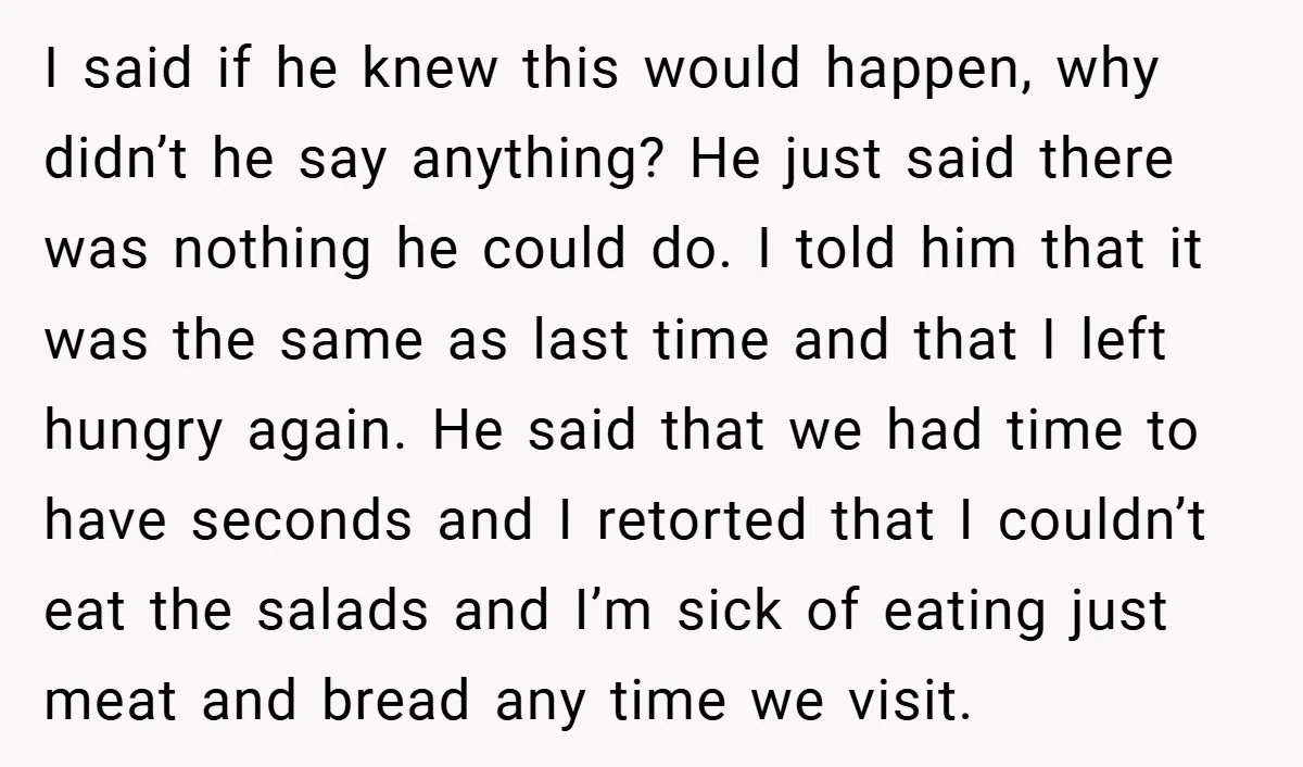 I said if he knew this would happen, why didn’t he say anything? He just said there was nothing he could do. I told him that it was the same...