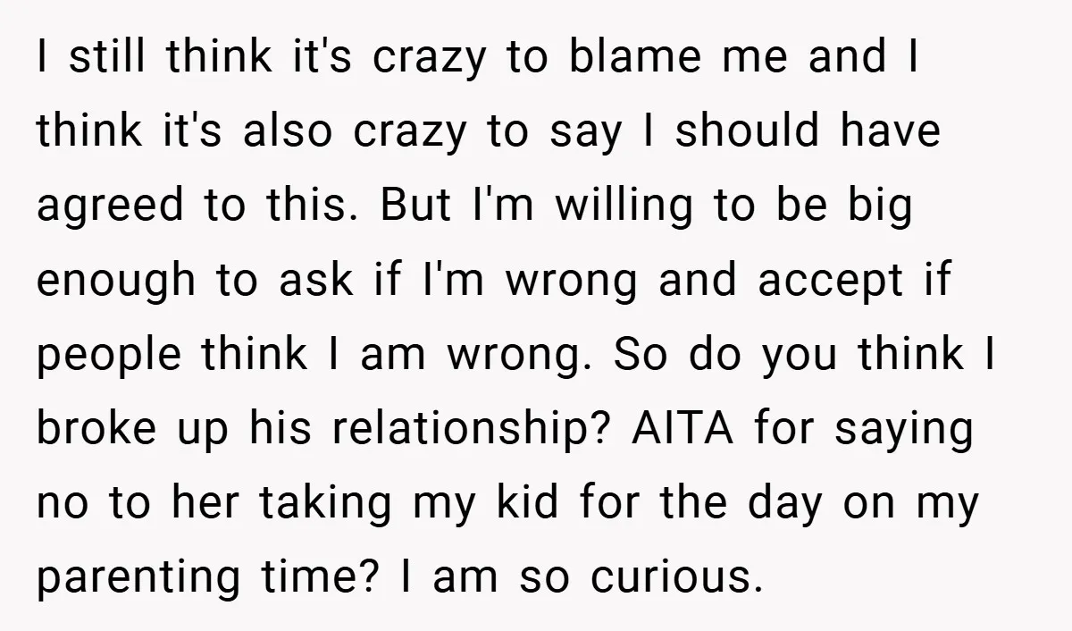 I still think it's crazy to blame me and I think it's also crazy to say I should have agreed to this. But I'm willing to be big enough to...