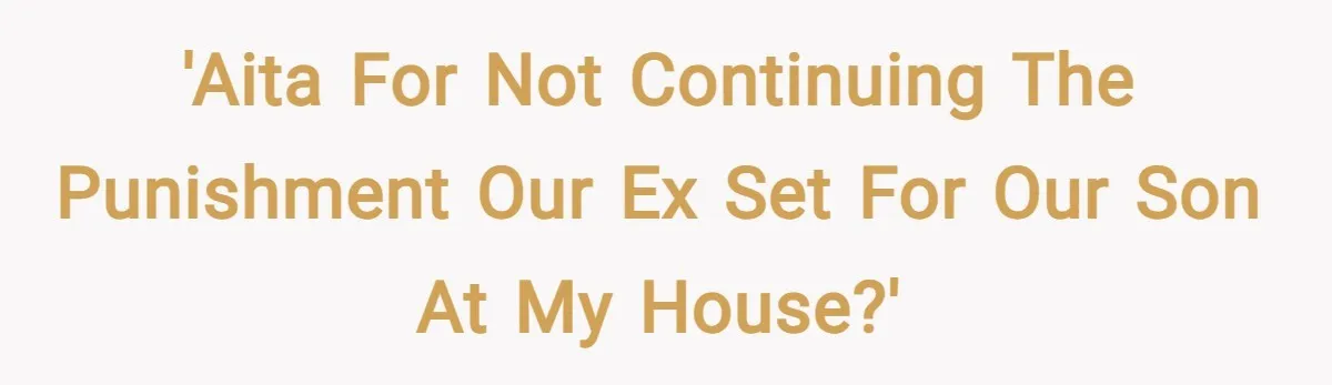 'AITA for not continuing the punishment our ex set for our son at my house?'