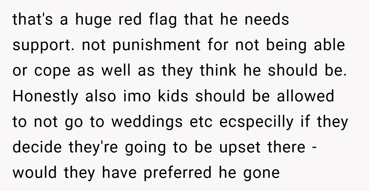 that's a huge red flag that he needs support. not punishment for not being able or cope as well as they think he should be. Honestly also imo kids should...