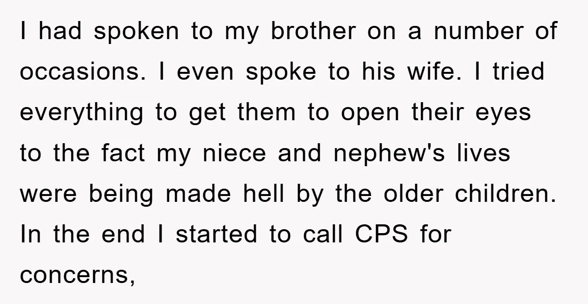 I had spoken to my brother on a number of occasions. I even spoke to his wife. I tried everything to get them to open their eyes to the fact...