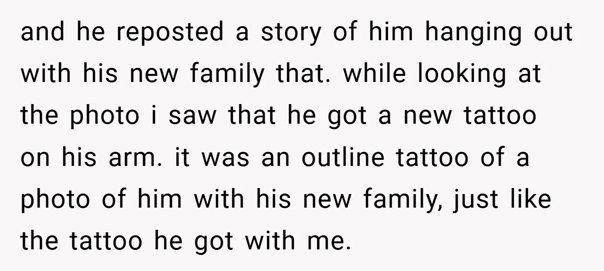 and he reposted a story of him hanging out with his new family that. while looking at the photo i saw that he got a new tattoo on his arm....