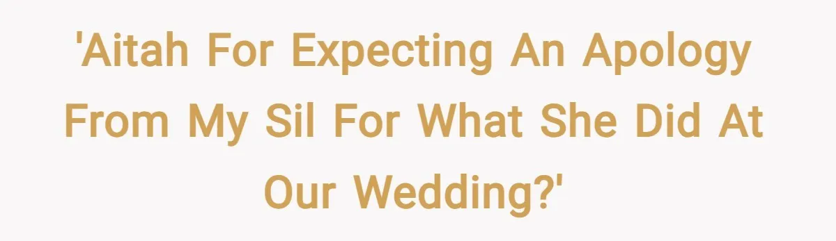 'AITAH for expecting an apology from my SIL for what she did at our wedding?'